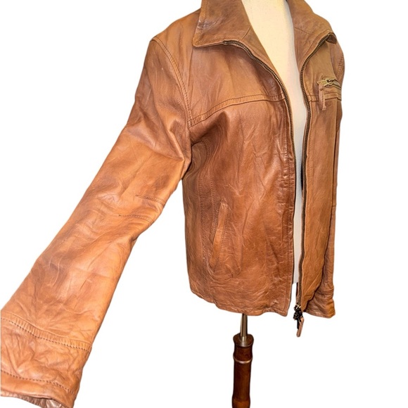 Men’s Empresa Brown Leather Jacket - Picture 1 of 6
